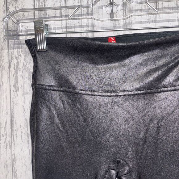 Womens Size XS Spanx Faux Leather Leggings Black EUC - Picture 2 of 5